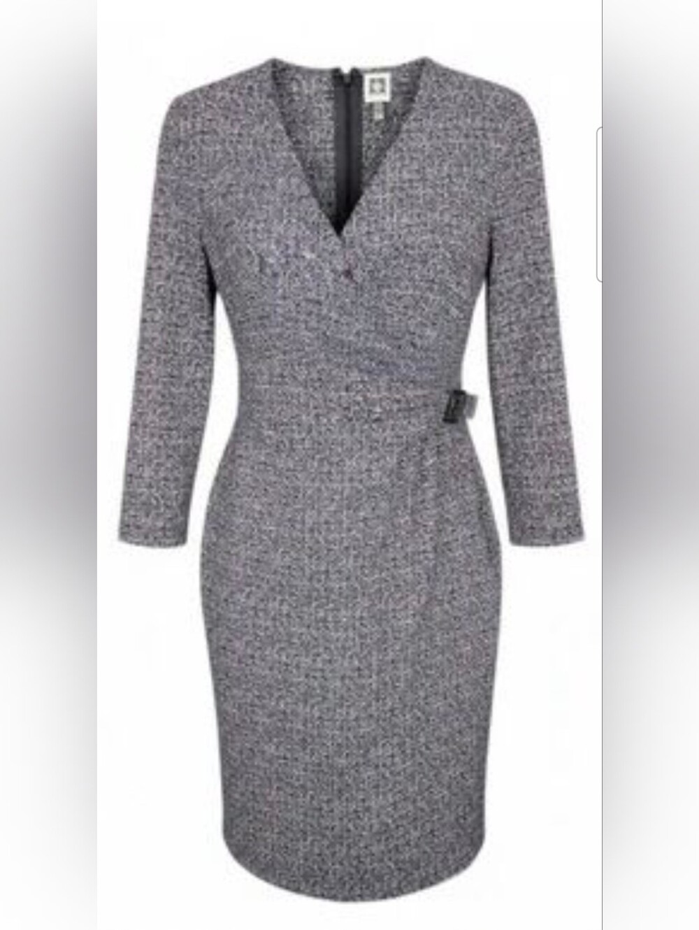 NWT Anne Klein Faux-Wrap Stretch Knit Dress